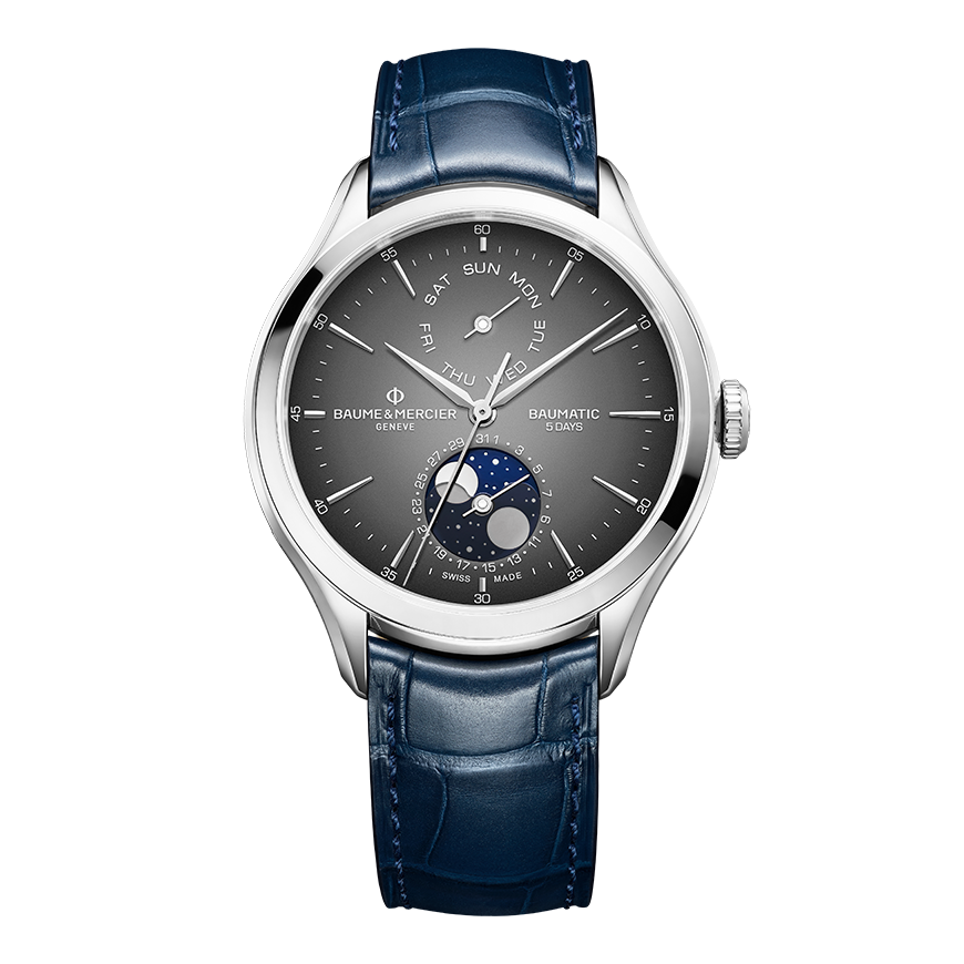 克里頓系列Baumatic 星期日期及月相自動腕錶