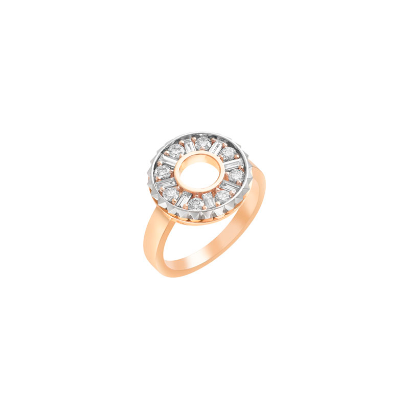 18K White Gold, Rhodium Black Gold and Diamond Ring