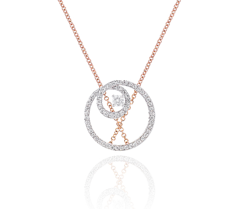 18K白色黃金鑽石項鏈