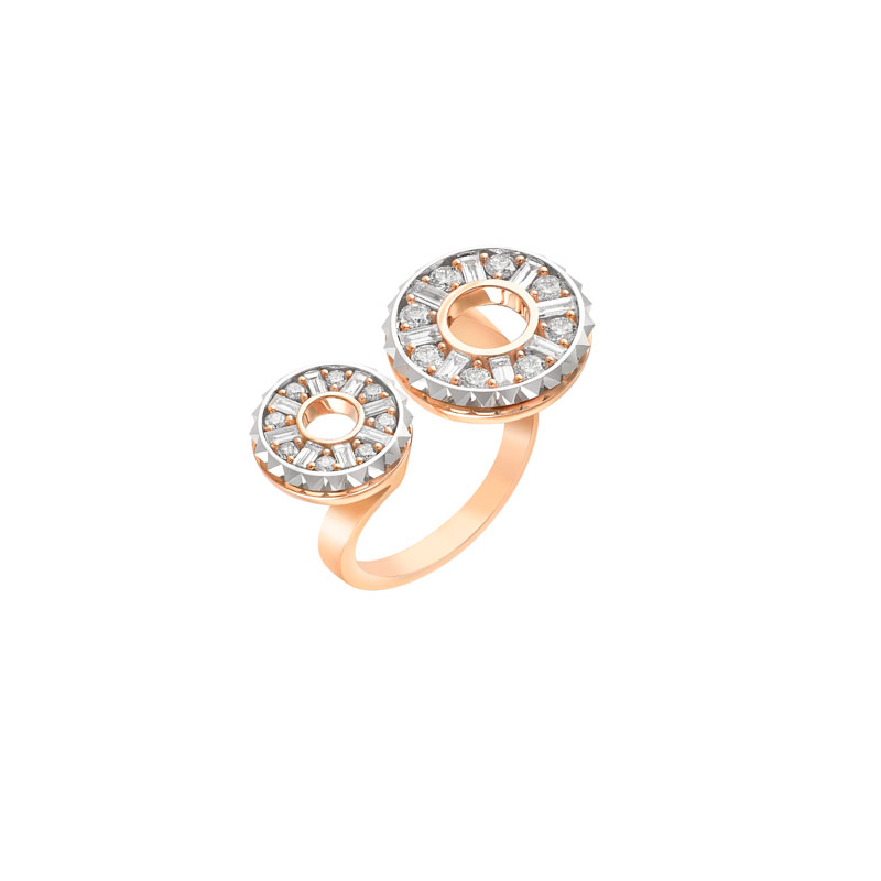 18K White Gold, Rhodium Black Gold and Diamond Ring