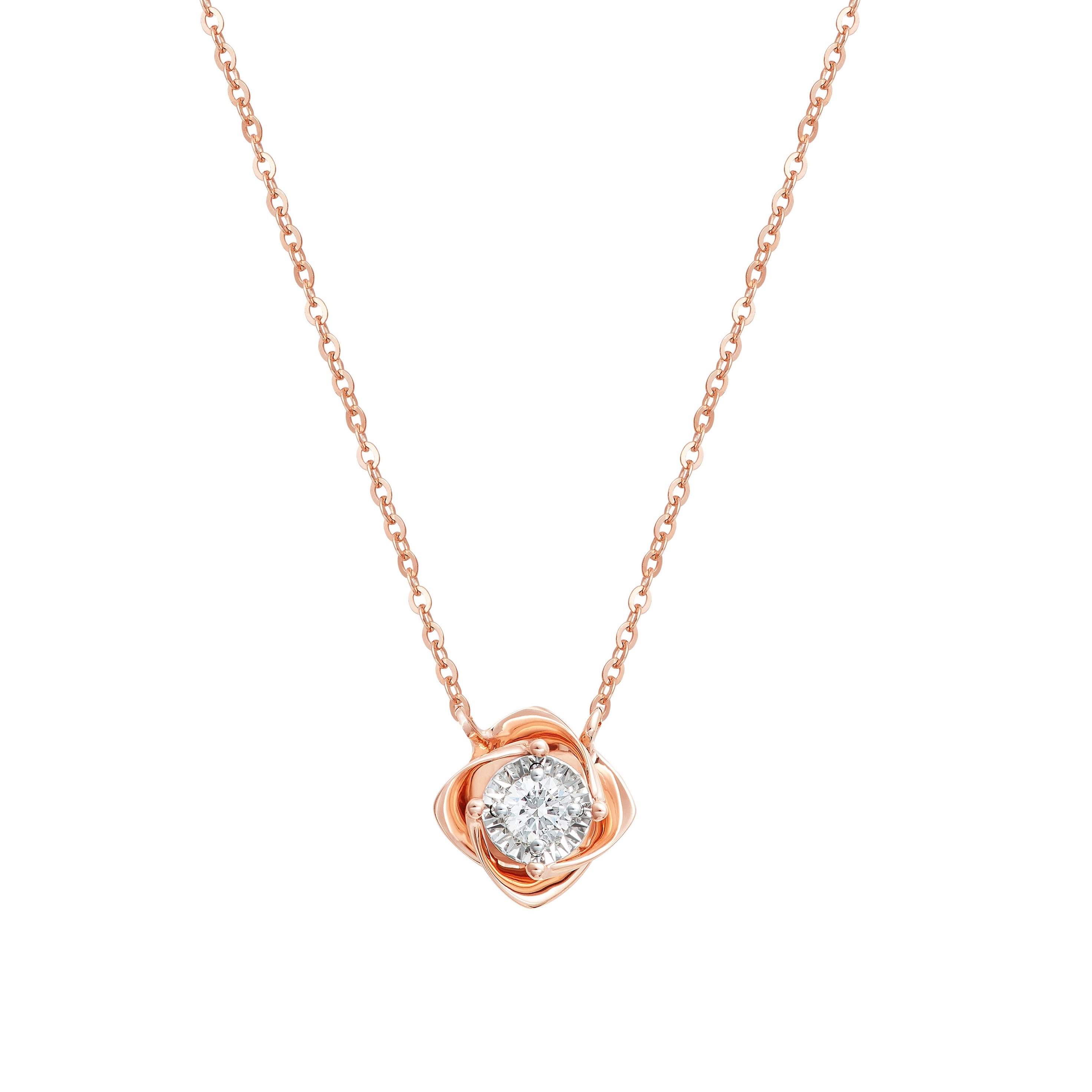 Rosy Whisper 18K White Gold Diamond Necklace