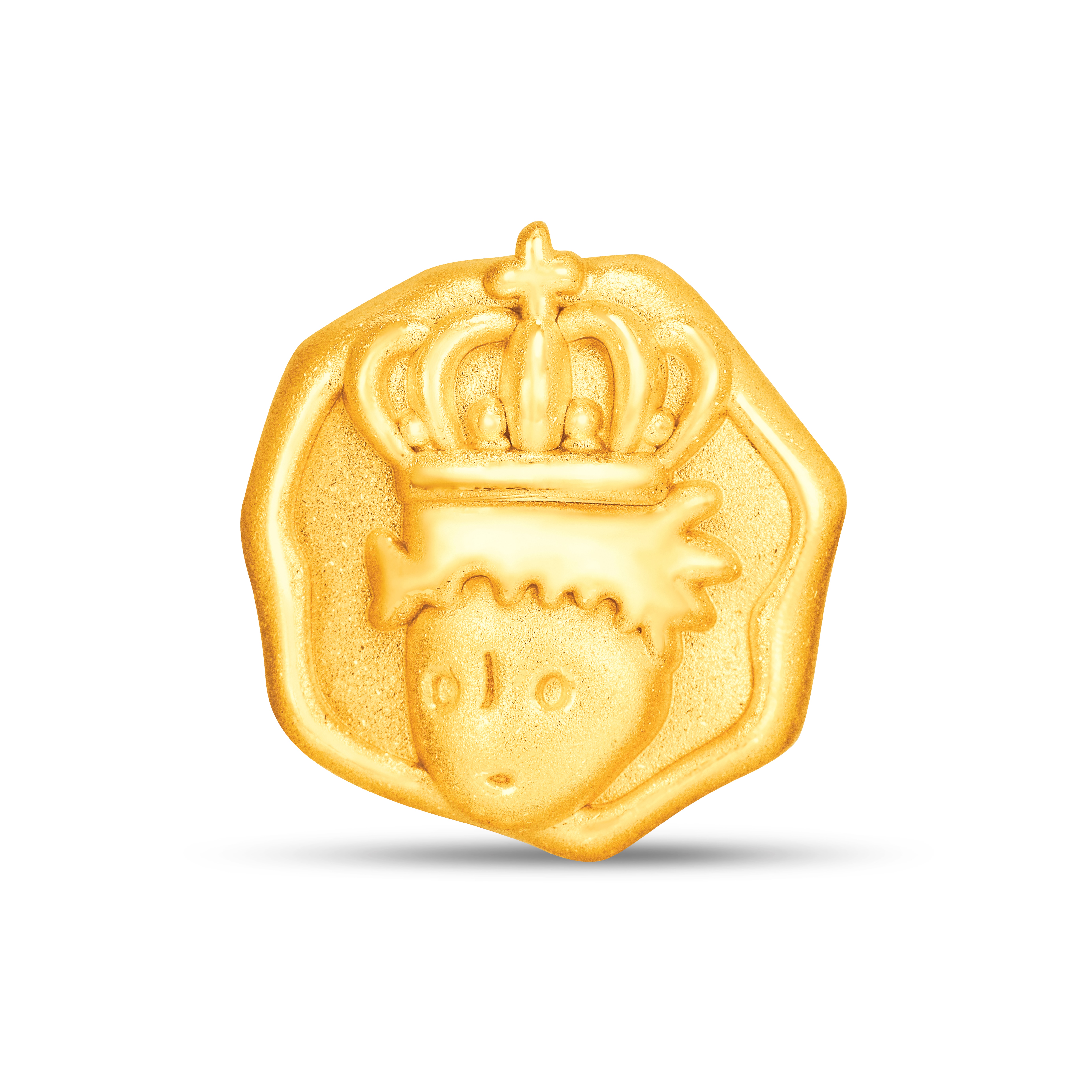 Don Mak Special Edition Fine Gold Charm - Le Petit Prince and Crown