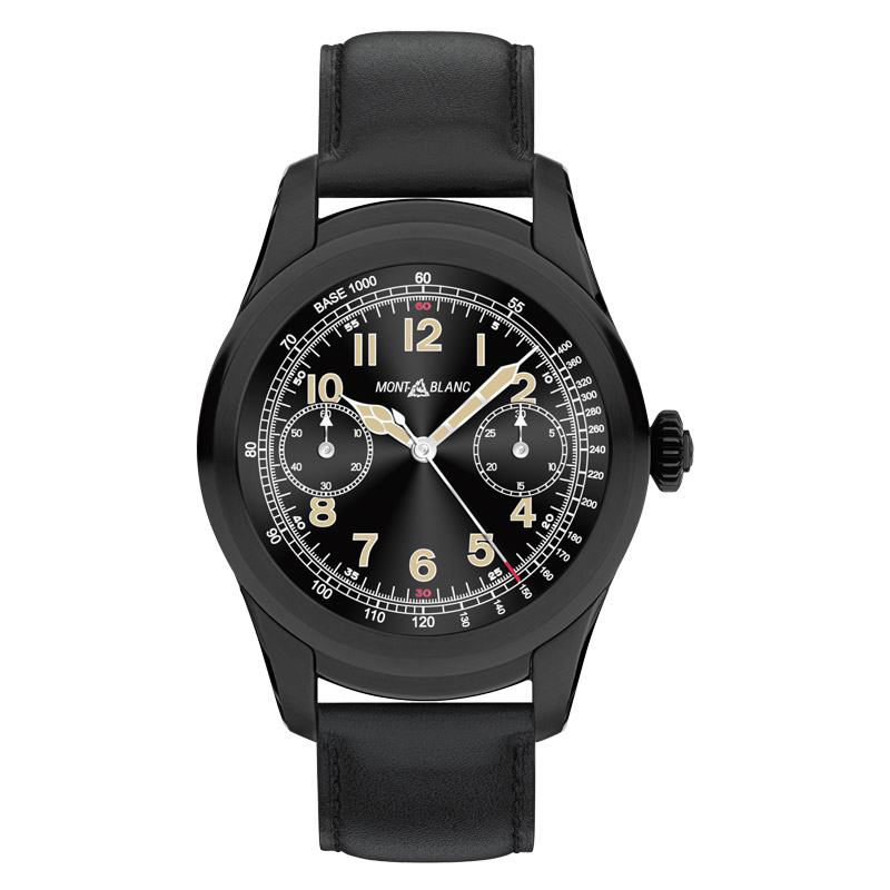 Montblanc Summit Smartwatch PVD black steel - black calfskin strap